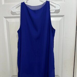 Banana Republic Small Royal Blue Sleeveless Layered Chiffon Tunic Top